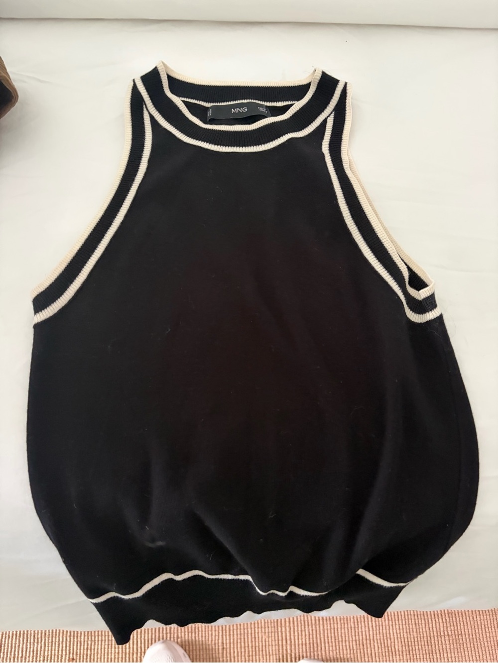 Mango Black Tank with Cream Trim